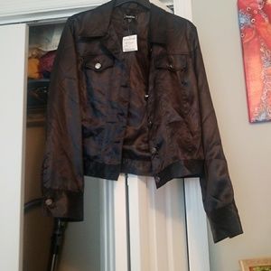 Bebe satin denim jacket